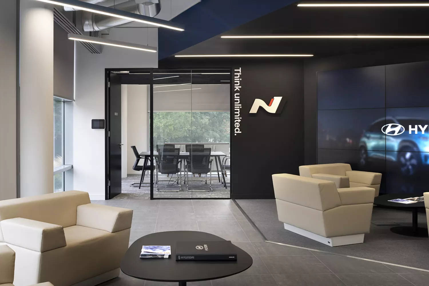 Client space with a large screen