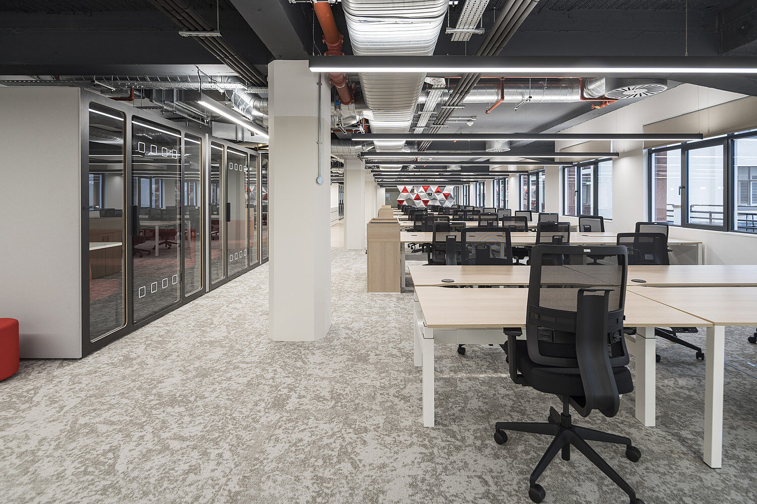 Open plan desk space
