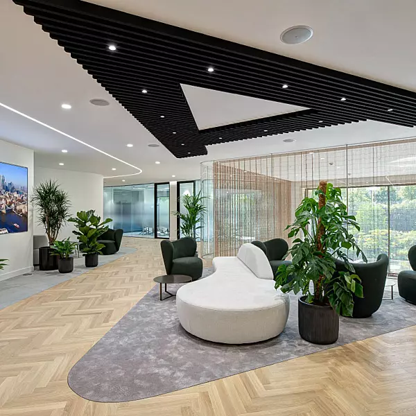 Alantra's A on the ceiling of their new St Pauls office