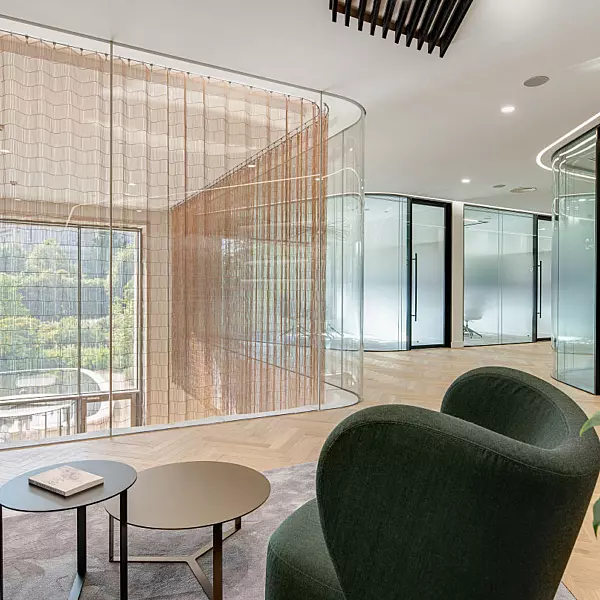 Curved glass at St Pauls office