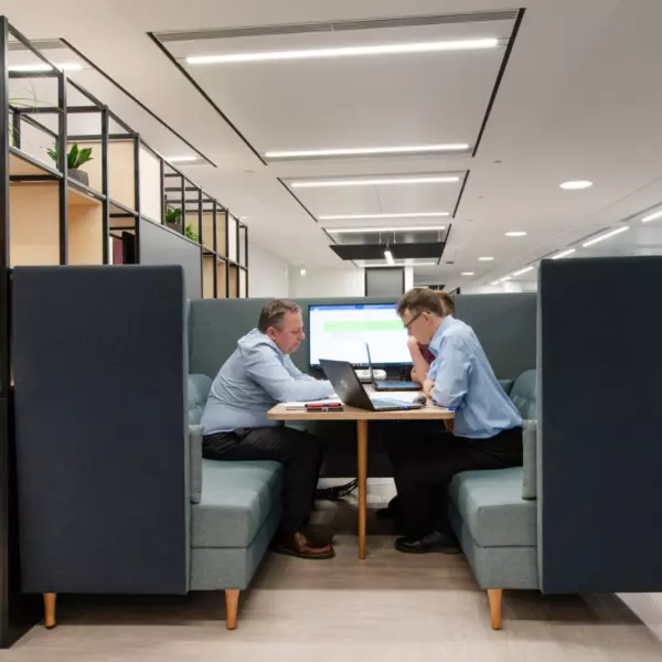 Collaboration booths in London office
