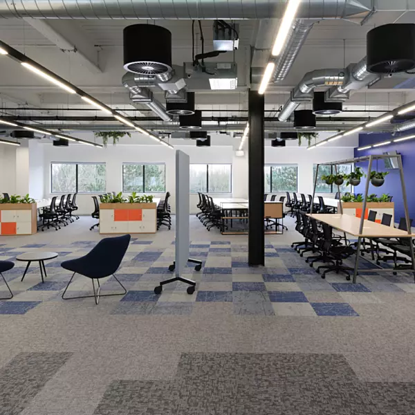 Open plan office space in Luton