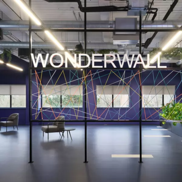 Open plan seating area in an office in Luton