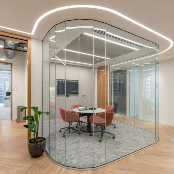 Transparent glazed meeting room