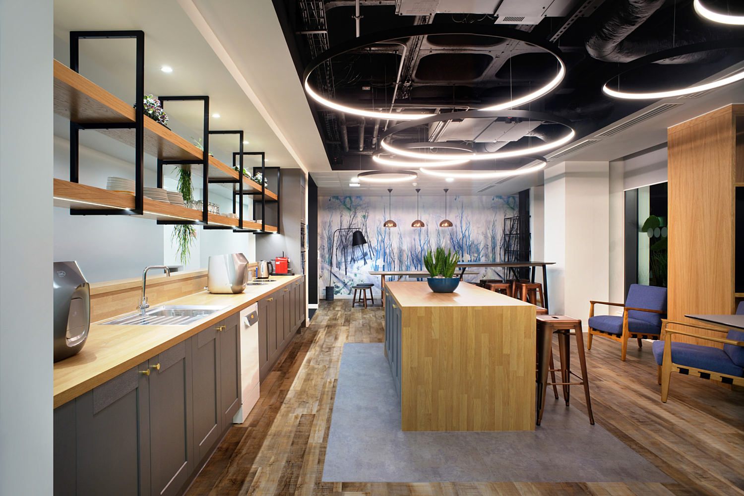 Teapoint with a variety of seating