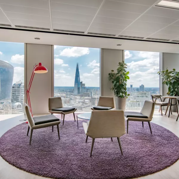 Communal space looking over the shard