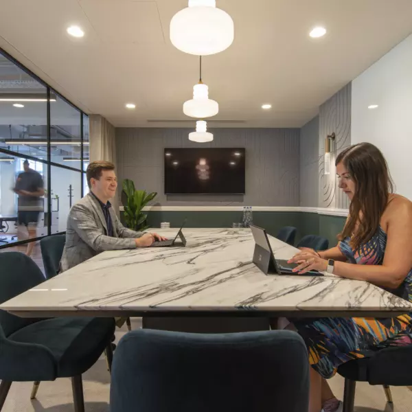 Meeting room with bespoke marble table