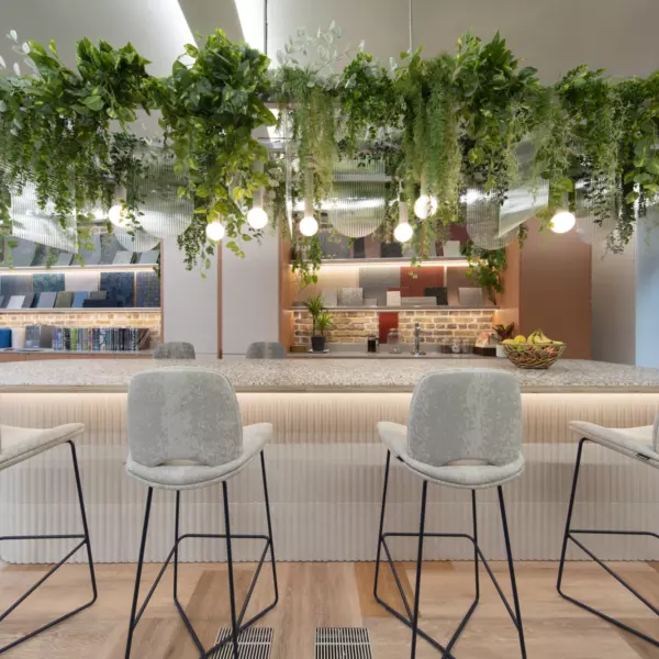 Interface hanging biophilia kitchen office space