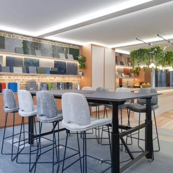 Interface office design break out space with biophilia