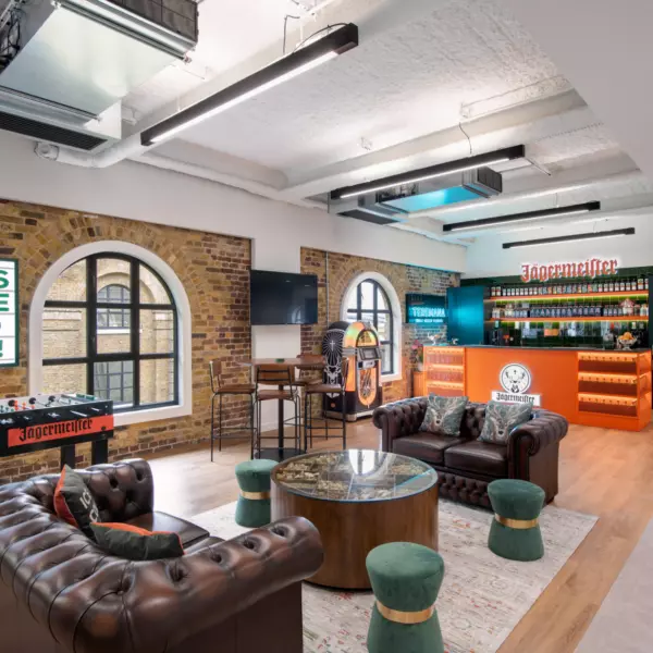 Jagermeister's trendy lounge area