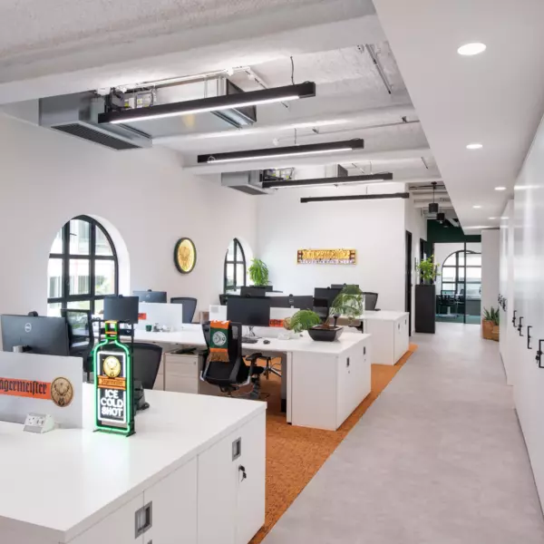 Open plan desking at Jagermeister