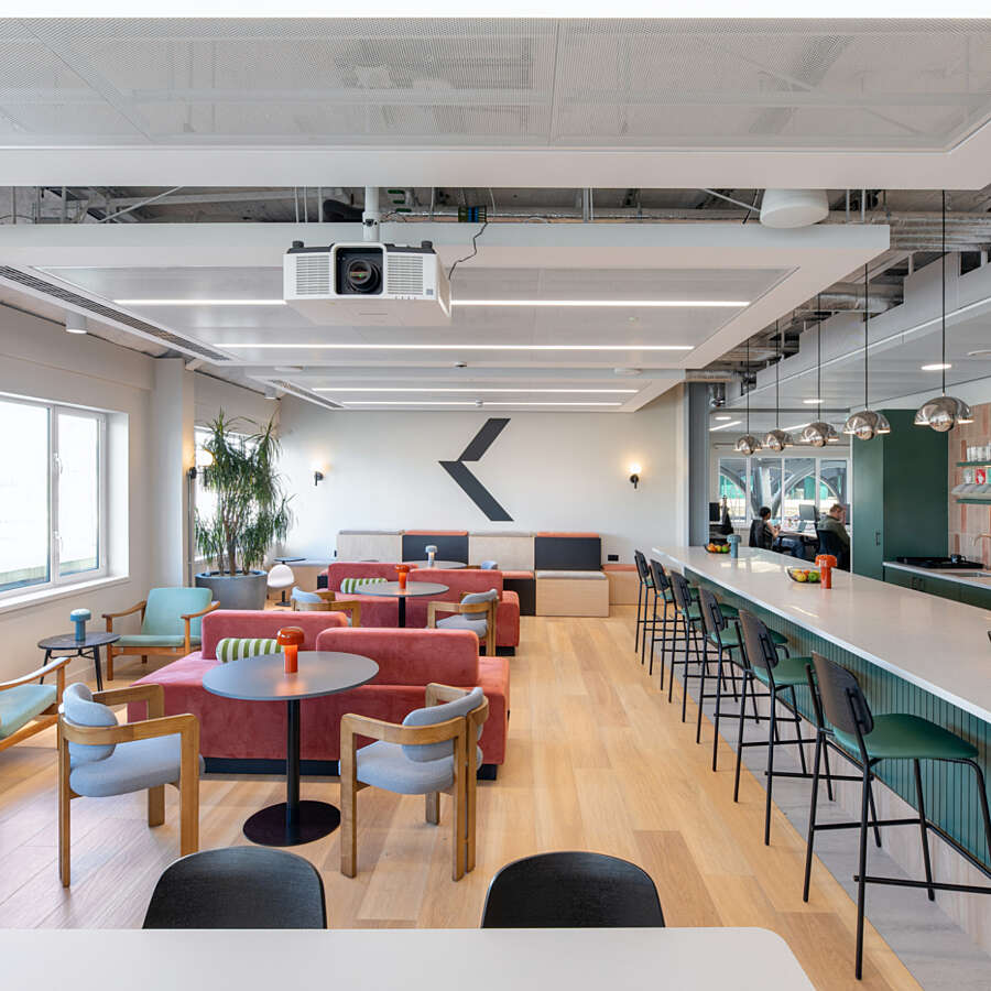Teapoint and lounge style seating at Kobalt Music Group