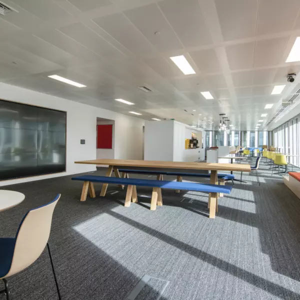 Tiered seating and a large presentation space