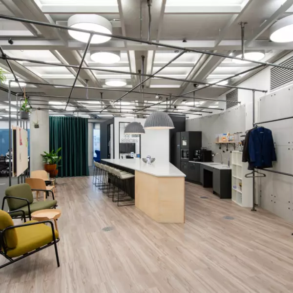 Framed teapoint featuring timber and soft furnishings