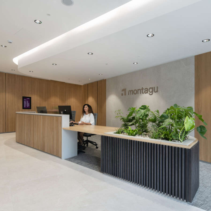 A timber clad reception