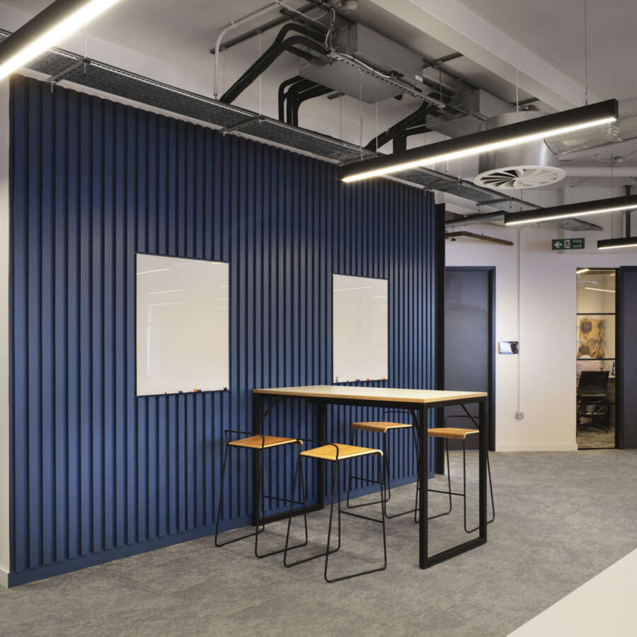Navy Blue Timber Panelling Office Design