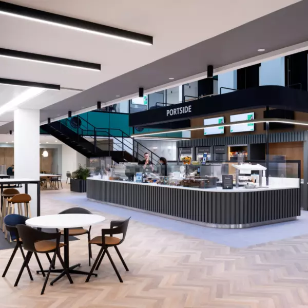 A cafe space in Quilters office