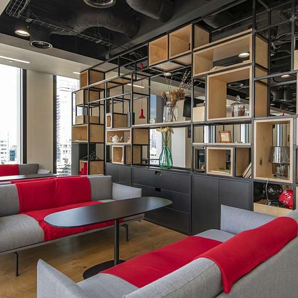 Relaxing lounges in a modern office interior