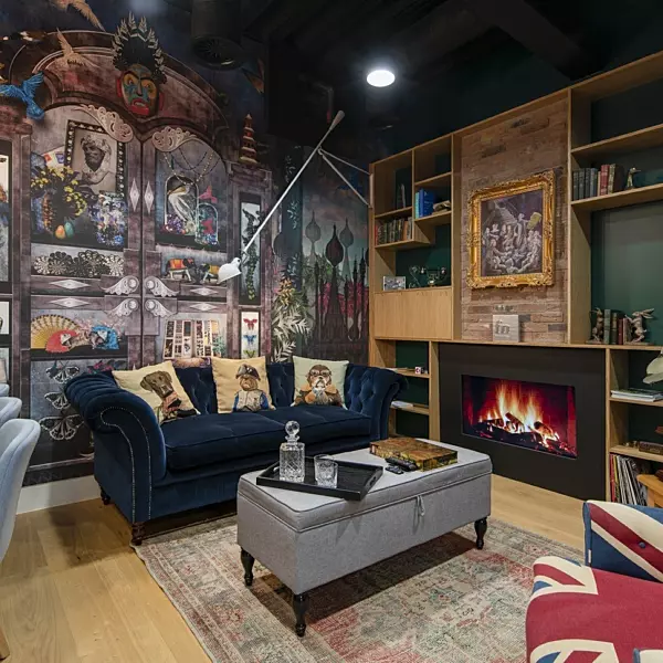 Library themed room in an office design