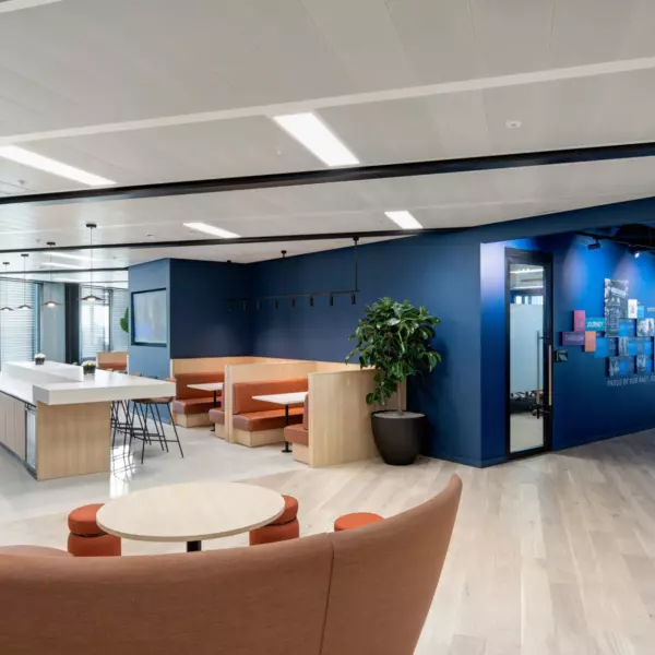 Booth seating and teapoint at Smith group