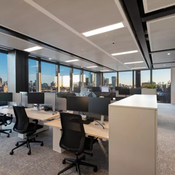 Desks with a view over the city of London