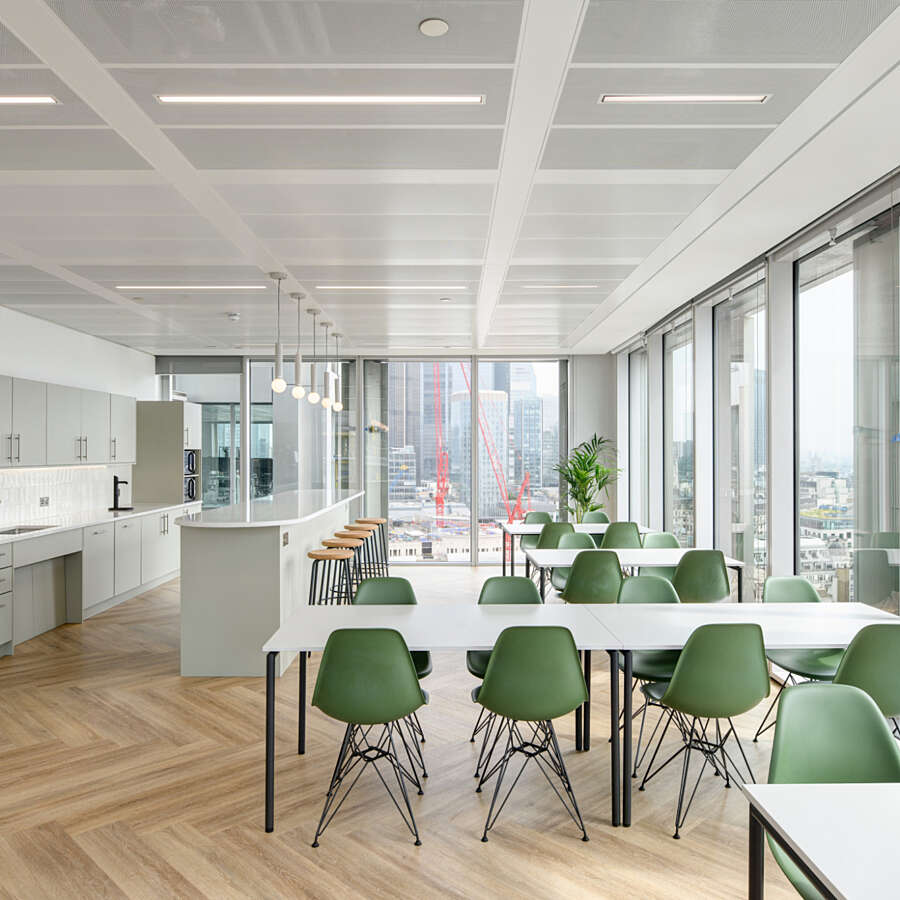 Teapoint and cafe style seating in London office