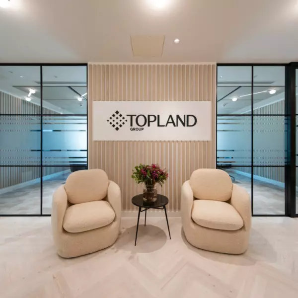 Topland logo in lift lobby