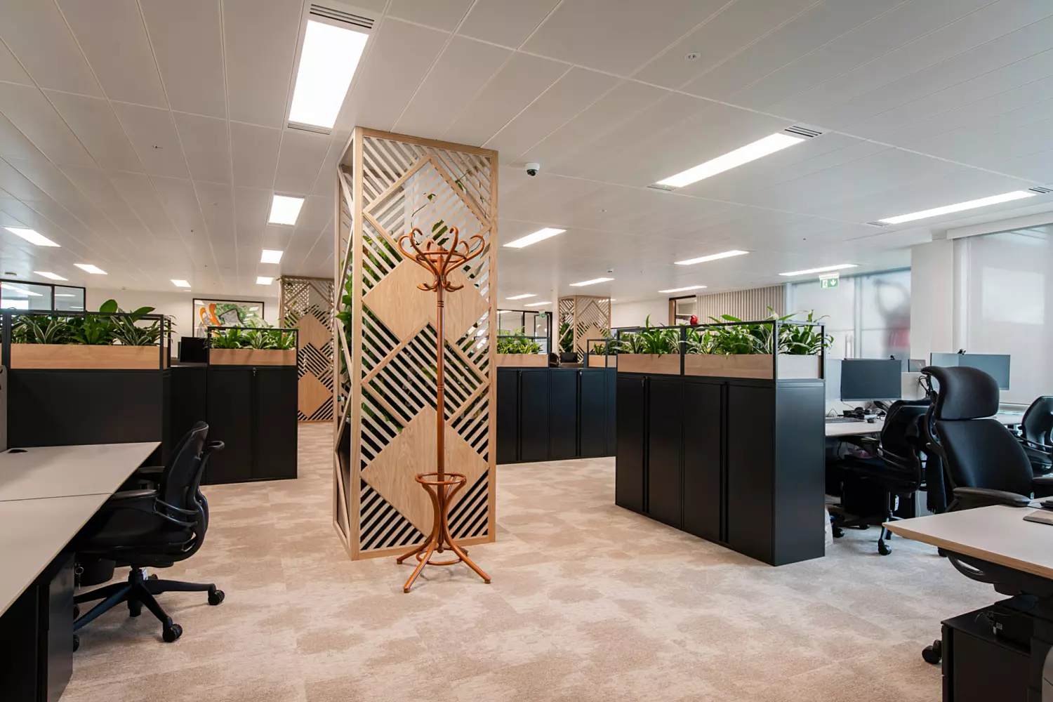 Topland branding subtly embedded into the timber column surrounds