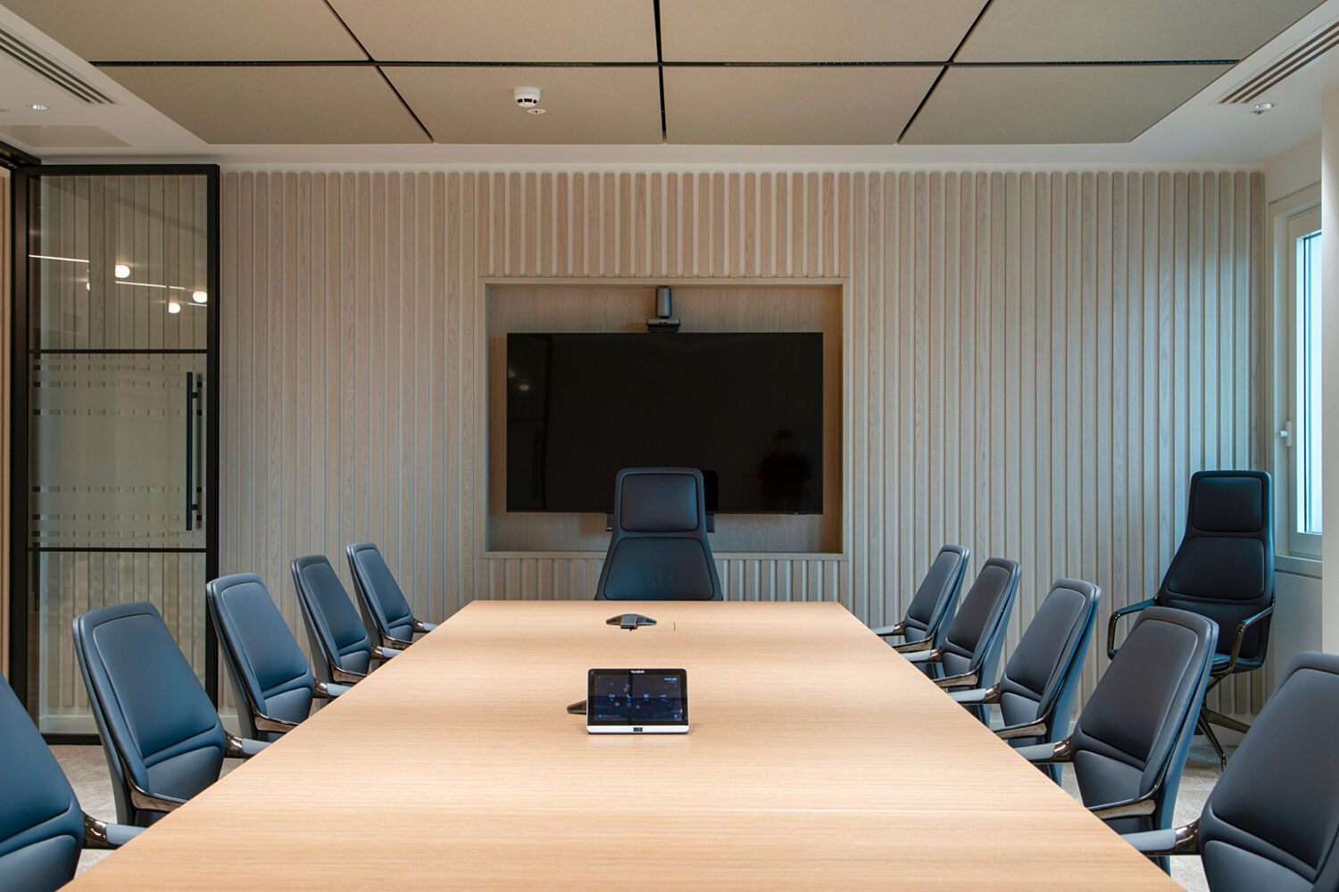 Boardroom with seamless AV integration in London office