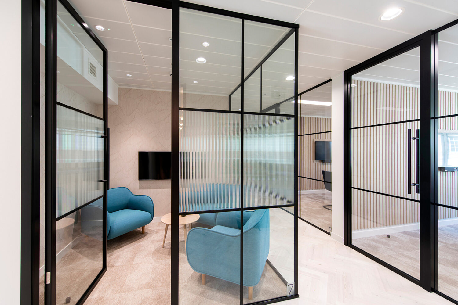 Glazed meeting rooms in London office