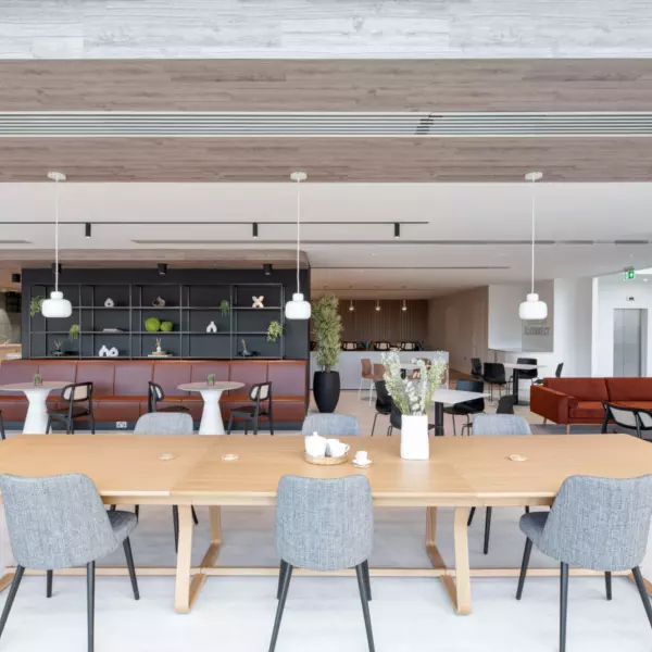 Cafe style seating at Trident Place