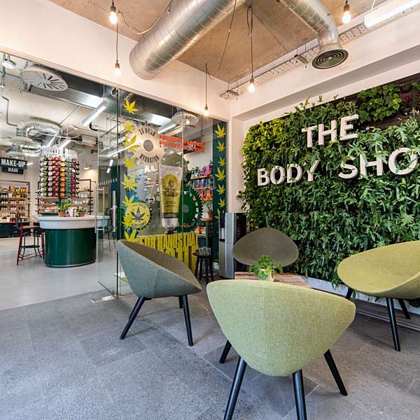 Body Shop fit out with living wall