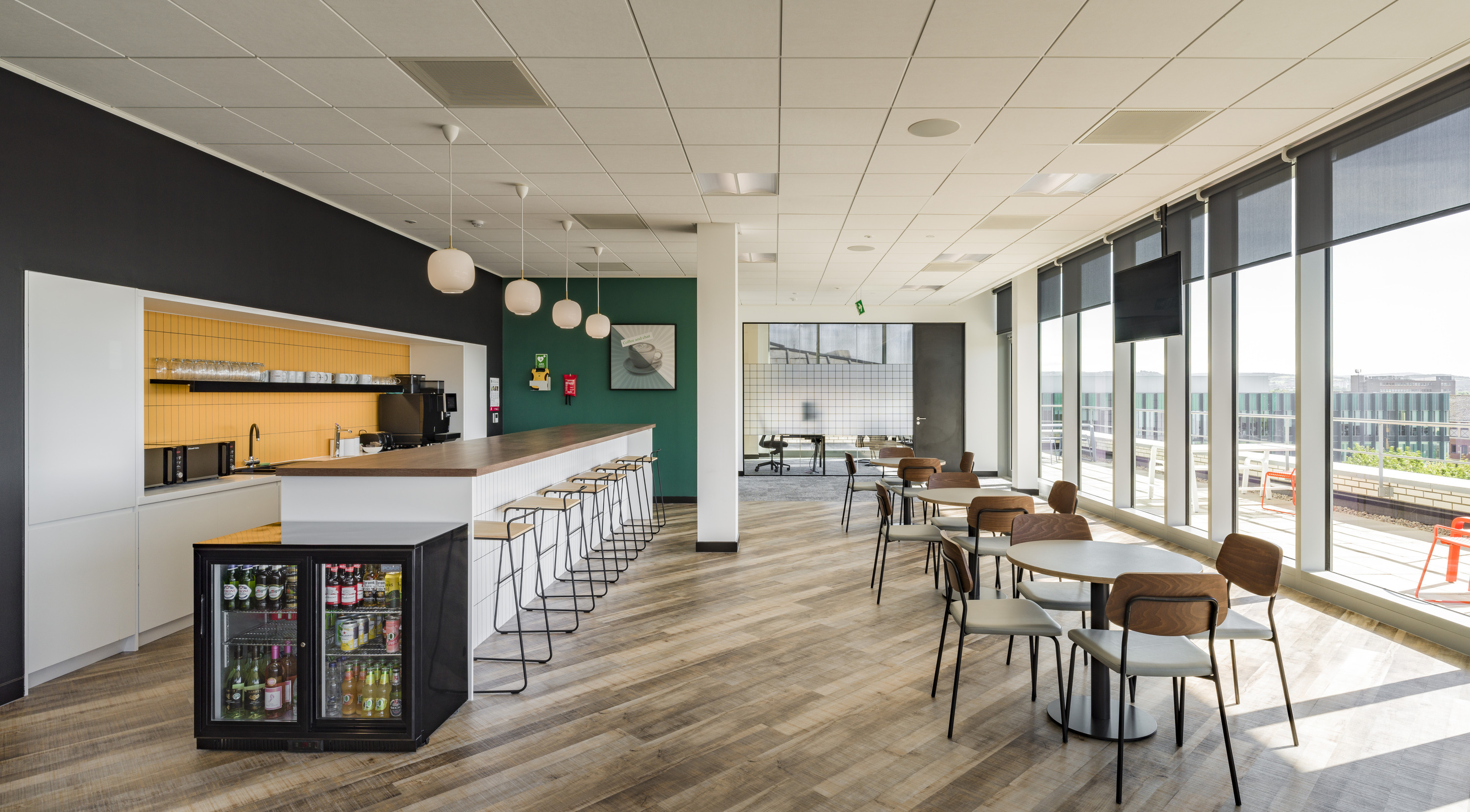 Teapoint and cafe style seating with balcony at Causeway