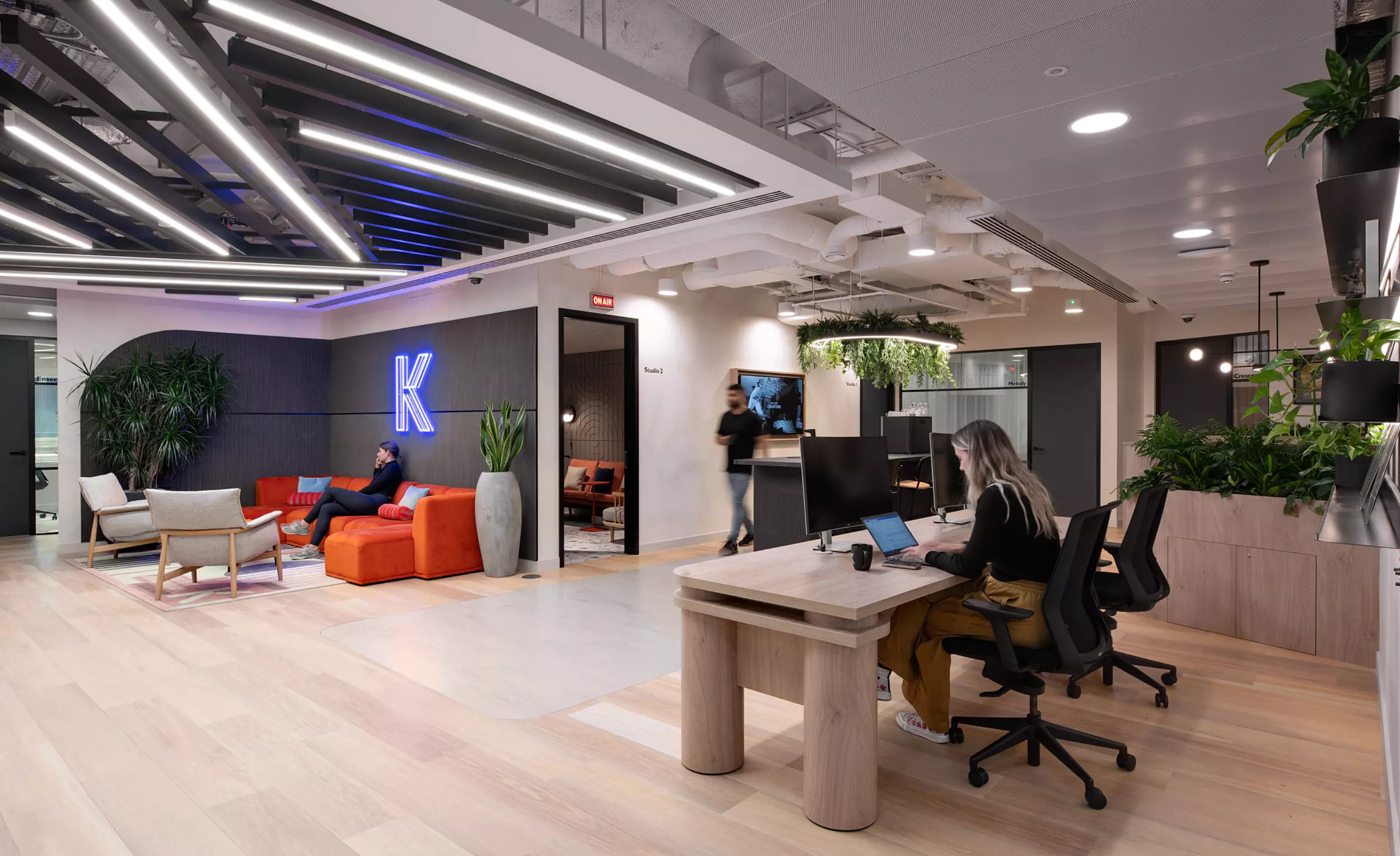 Reception space at Kobalt with people
