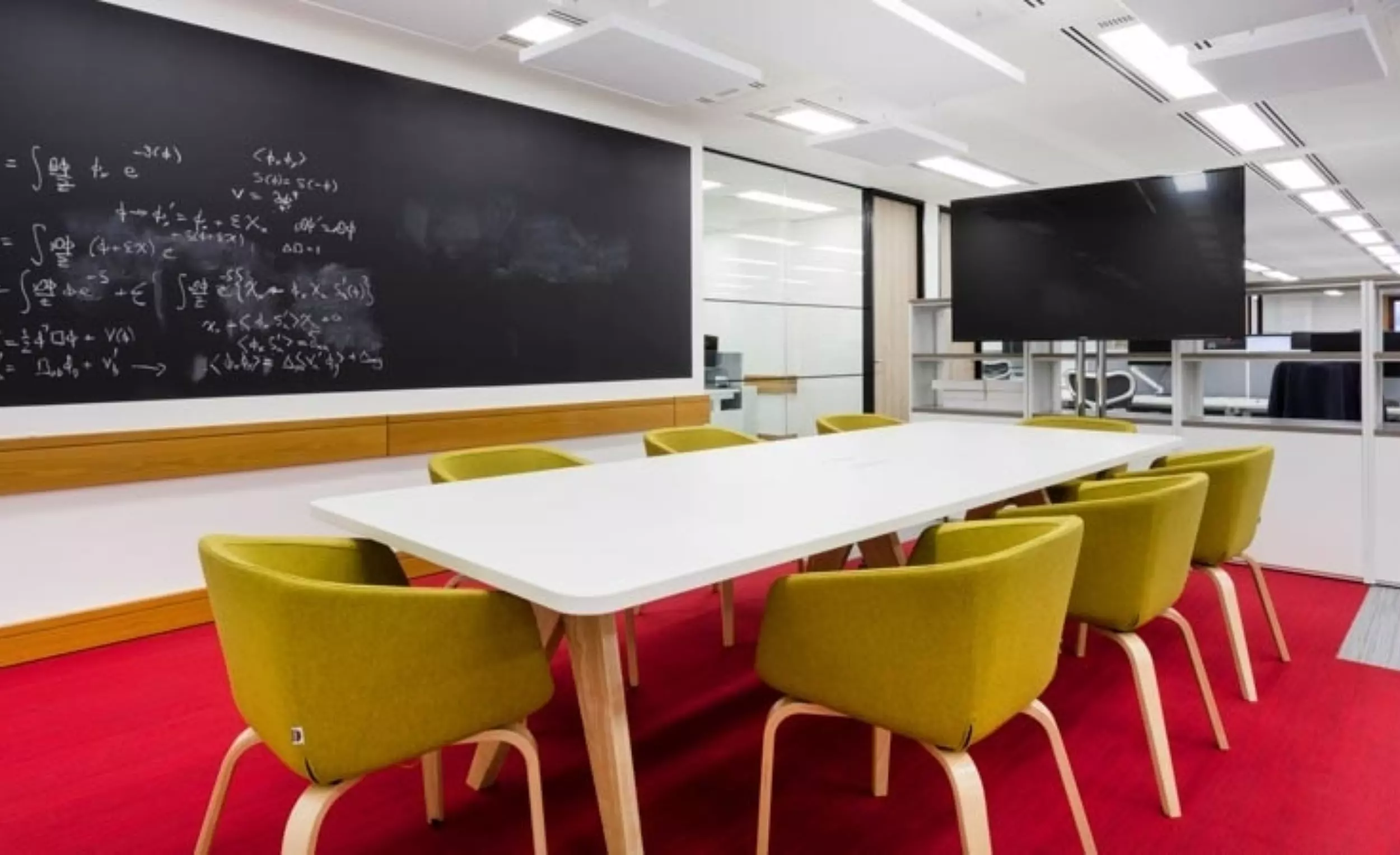 Creative boardroom with blackboard