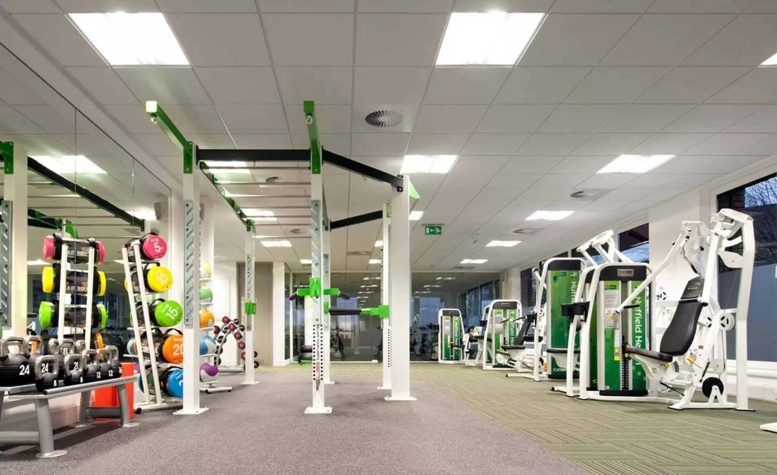 High-quality gym facilities in a modern office