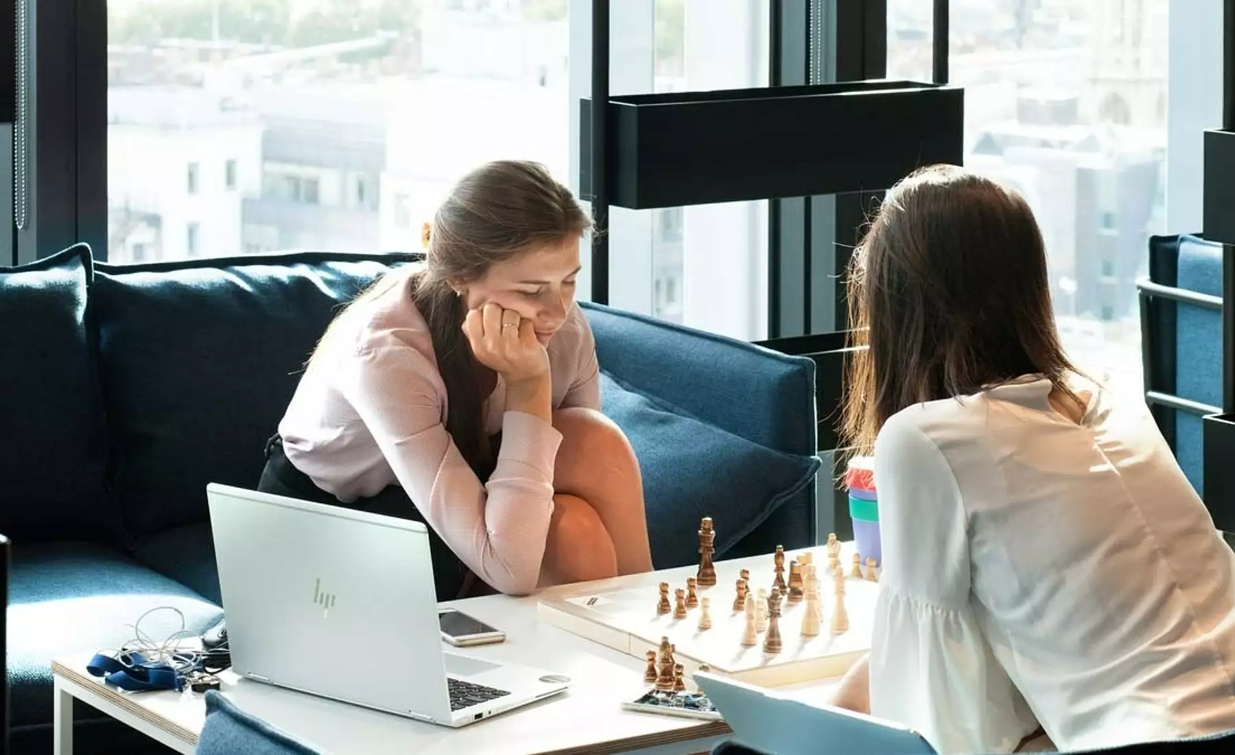 Women in breakout space fit out by Morgan Lovell