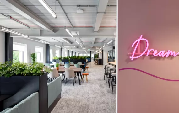 Pastel tones in New Looks new office