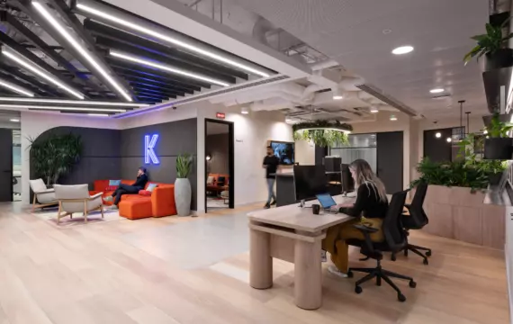 Reception space at Kobalt with people