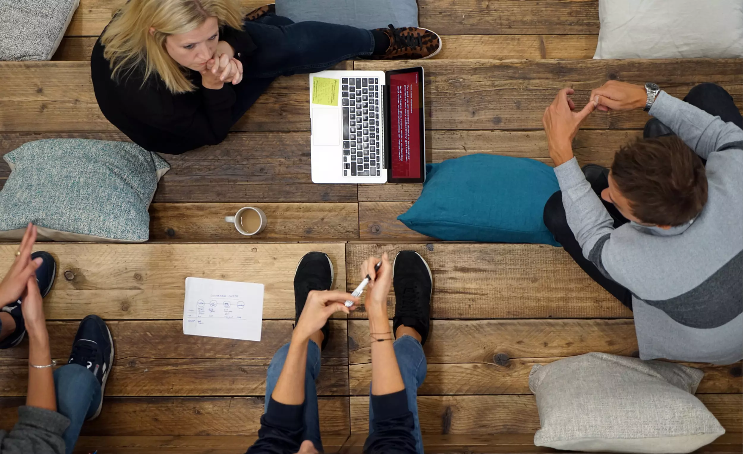 Employees working on bleacher seating