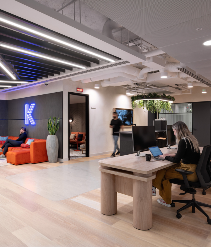Reception space at Kobalt with people