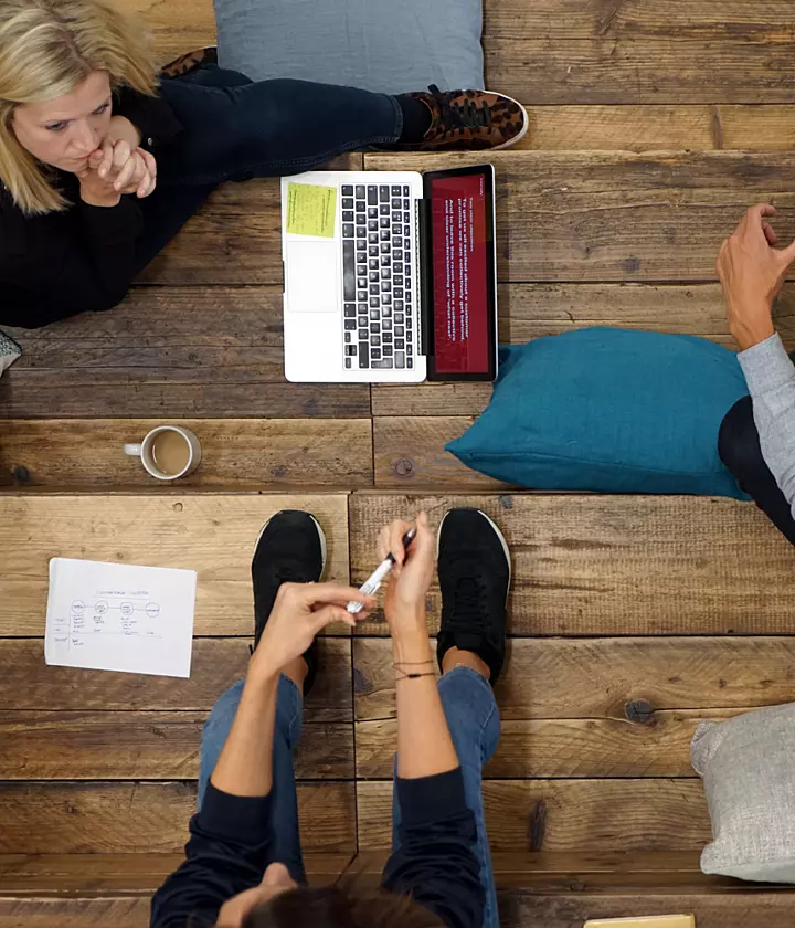 Employees working on bleacher seating