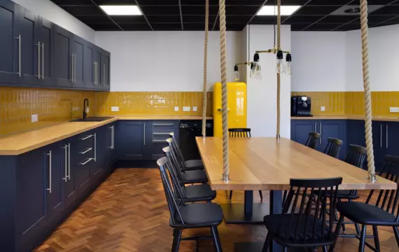 Office kitchen with feature table design
