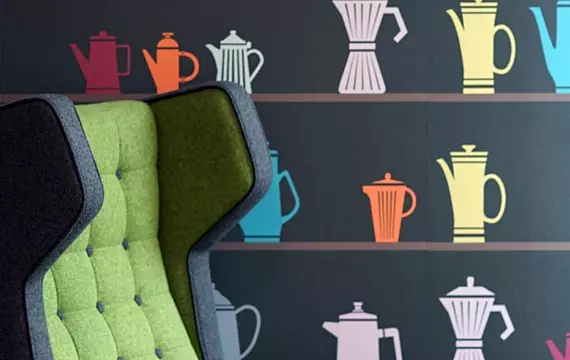 Trendy office breakout space for Costa coffee