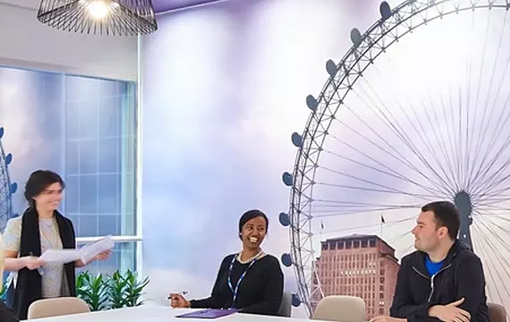 London eye mural in a modern meeting room