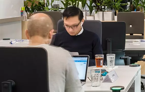 Sensory design workstations with office plants