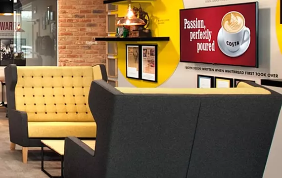 Costa's coffee shop inspired office design in Basildon