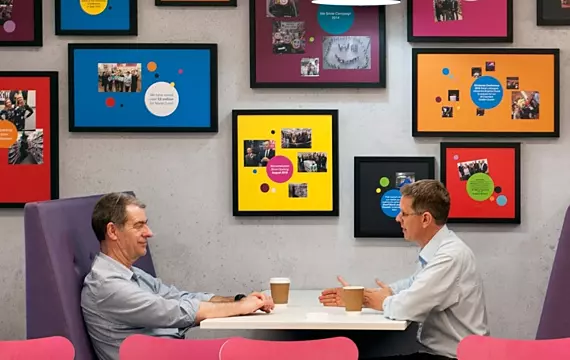 Trendy wall art at Superdrug's Croydon office