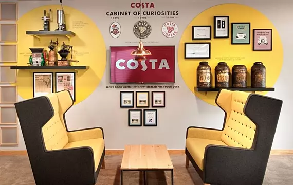 Coffee shop inspired breakout space for Costa, Basildon
