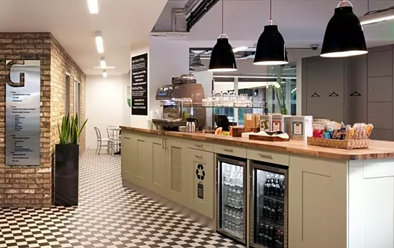 Office cafe with a great coffee machine